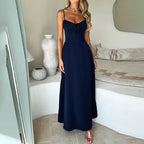 A-line dress with lace-up back detail