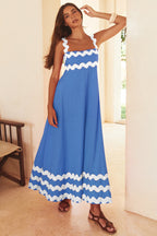 Floral A-line beach sundress with straps