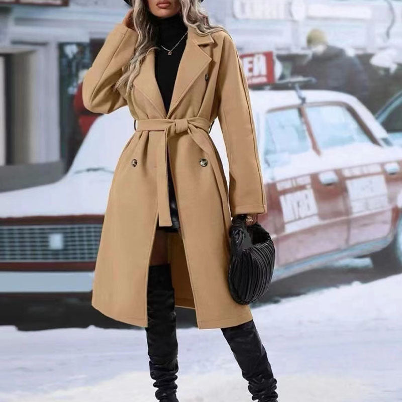 Classic Double Breasted Long Coat