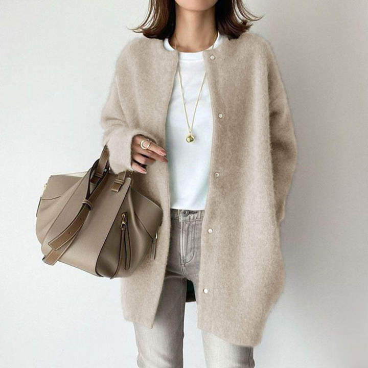 Round Neck Single Breasted Cardigan