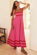 Floral A-line beach sundress with straps