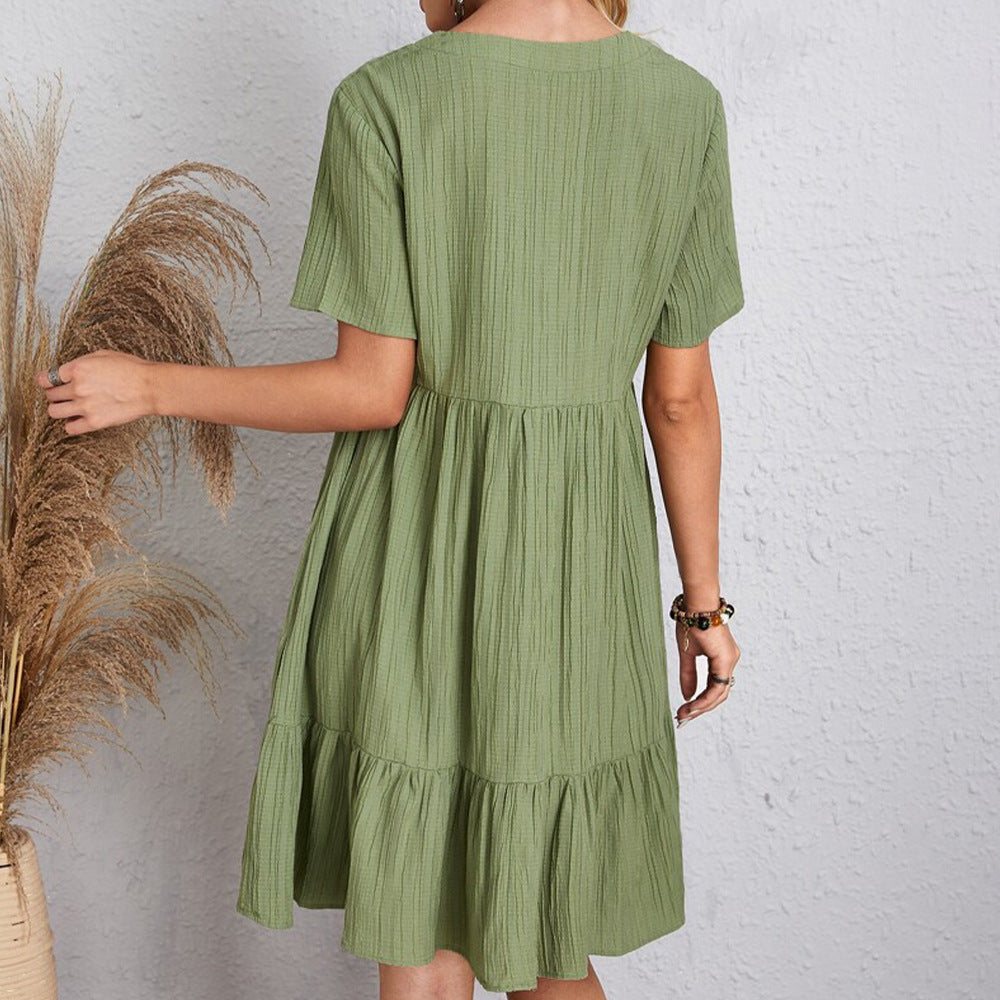 V-Neck Ruffle Summer Dress