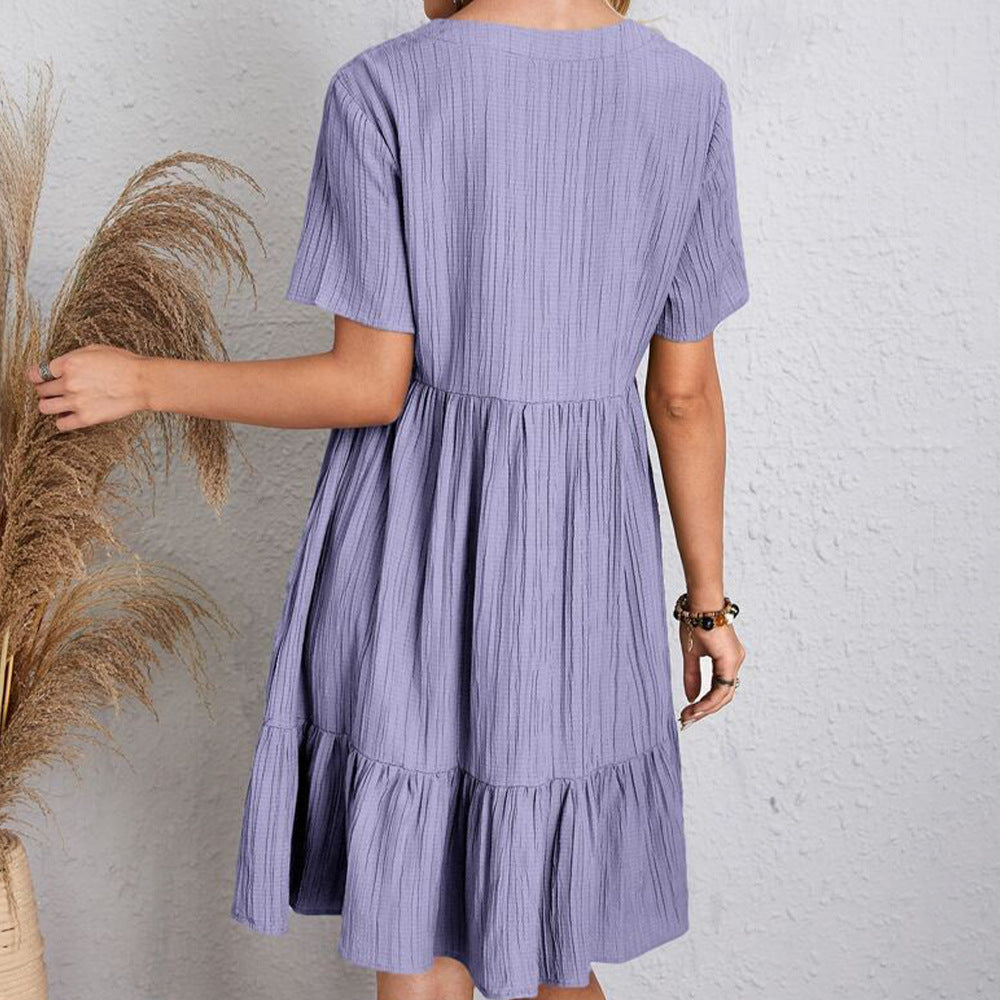 V-Neck Ruffle Summer Dress