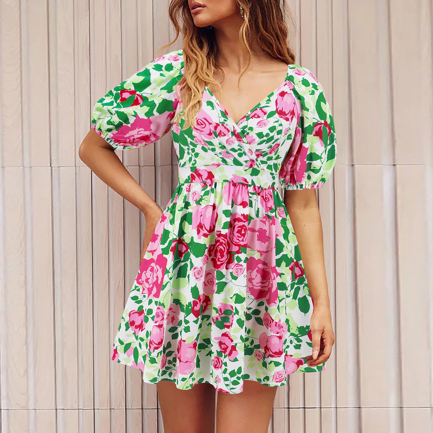 Floral V-Neck Dress