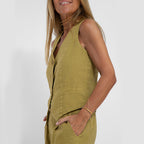 Casual Sleeveless Top with Straight Pants