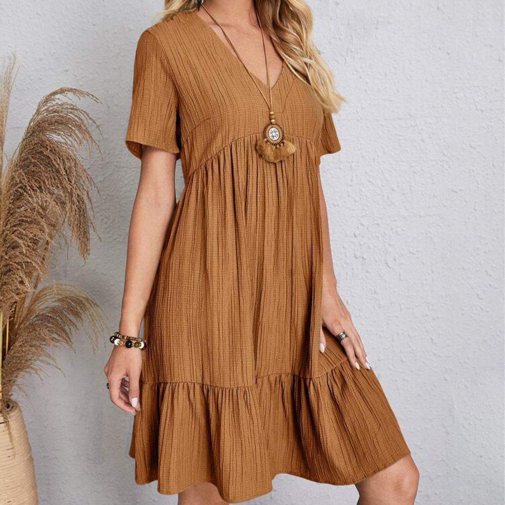 V-Neck Ruffle Summer Dress