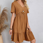 V-Neck Ruffle Summer Dress