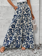 Wide-leg summer linen pants