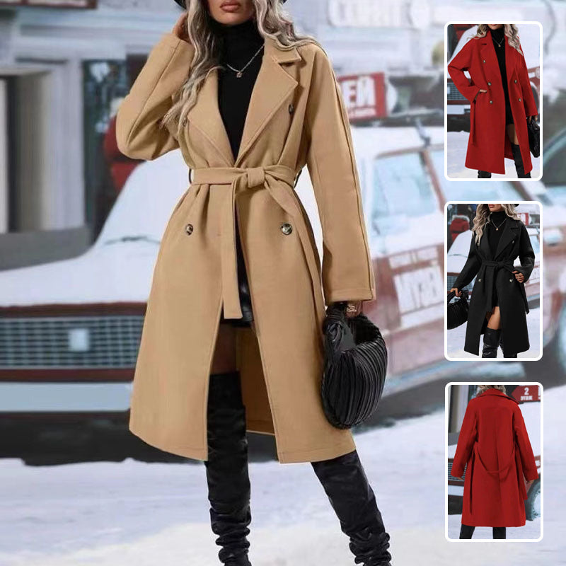 Classic Double Breasted Long Coat
