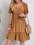 V-Neck Ruffle Summer Dress