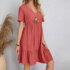 V-Neck Ruffle Summer Dress