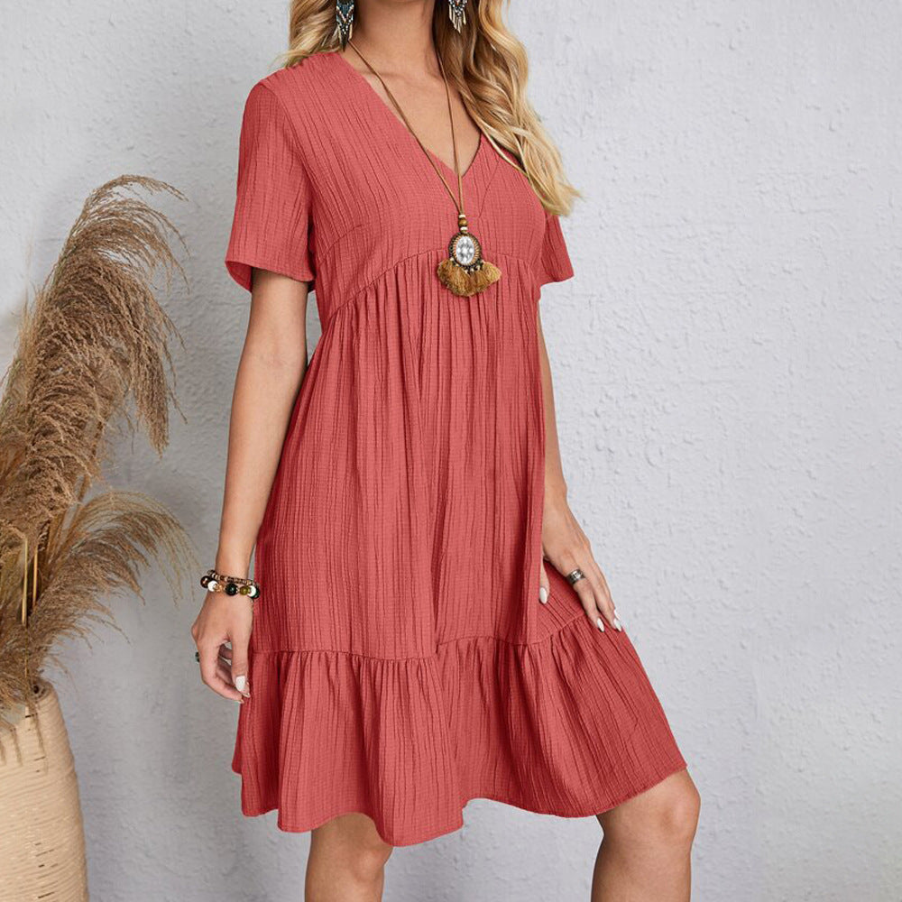 V-Neck Ruffle Summer Dress