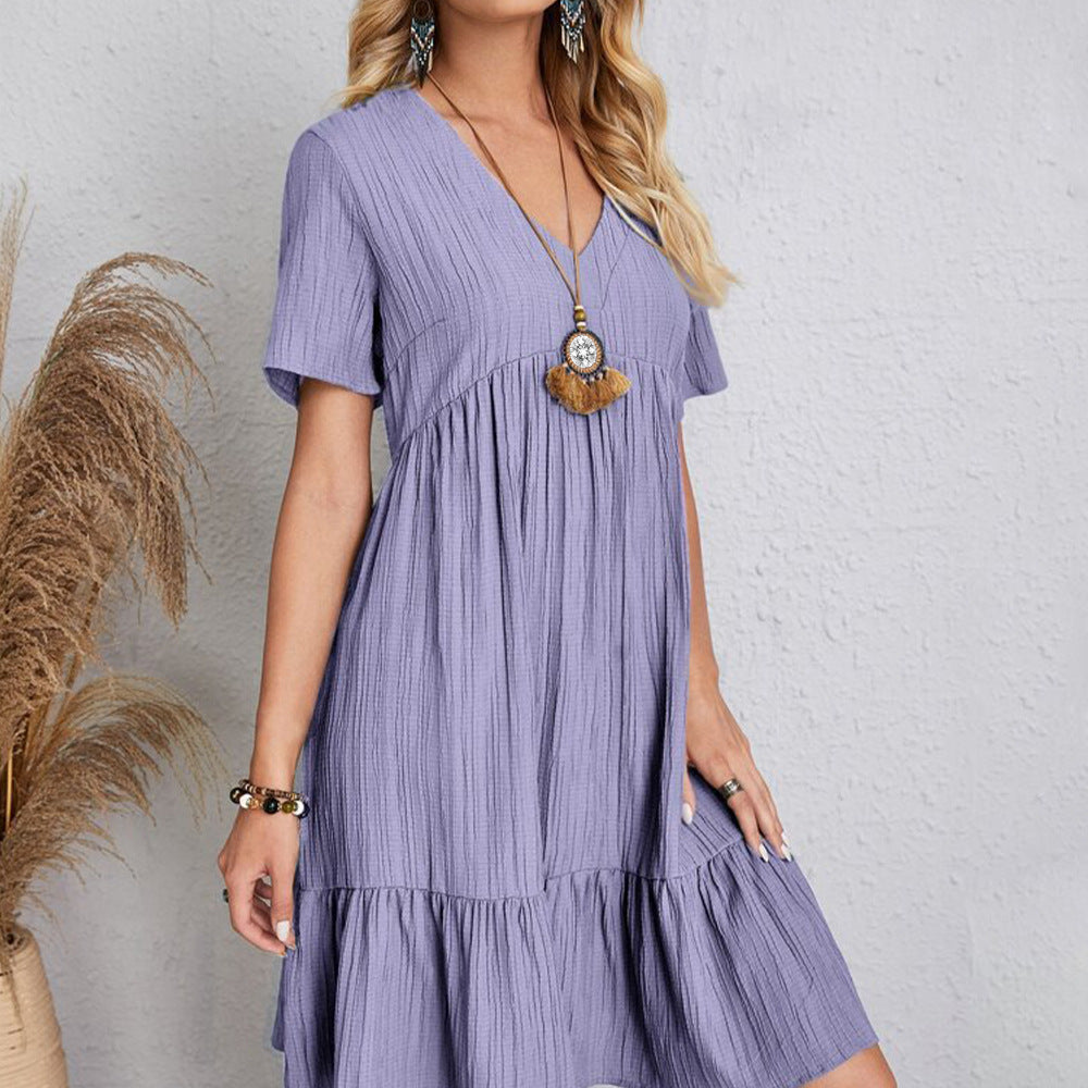 V-Neck Ruffle Summer Dress