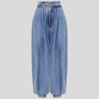 High-waist zipper denim harem pants