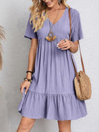 V-Neck Ruffle Summer Dress