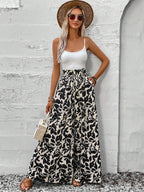 Wide-leg summer linen pants