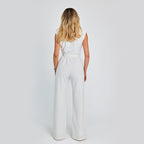 Casual Wide Leg Jumpsuit with V-Neck