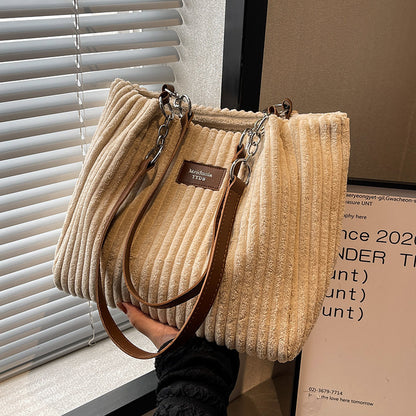 Corduroy Everyday Tote Shoulder Bag for Women